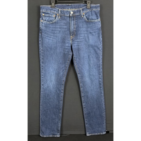 Levi's Other - Levi Premium 511 SLIM FIT DARK WASH BLUE STRETCH Leather Patch Big E 36/34